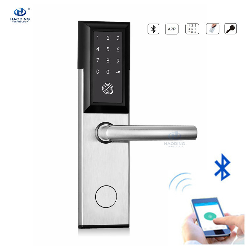 Blue tooth WIFI Smart Handle Door Lock with Remote Control, APP, Code, Cards, Key