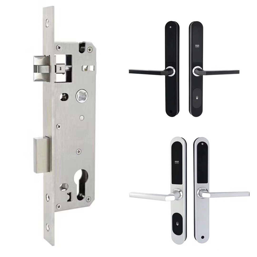 Factory Aluminium Wooden Door 2585 3585 Mortise Smart Hotel Card Key Door Lock With Hotel Management System