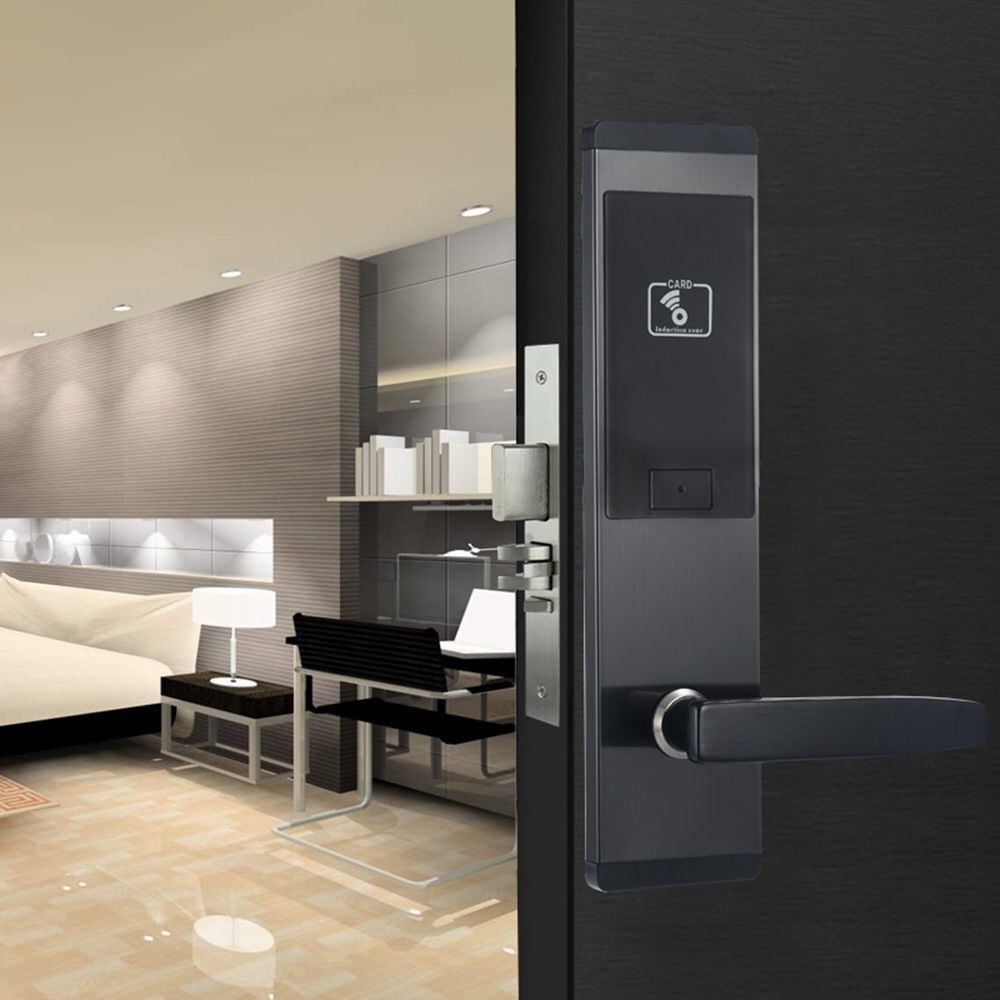 hot selling stainless steel T57 m1 card Silver Copper Gold Black keyless rfid door hotel lock with software