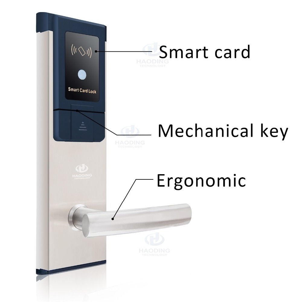 Best Selling Stainless Steel Smart Hotel Card Door Lock with Free Door Lock Management System Software