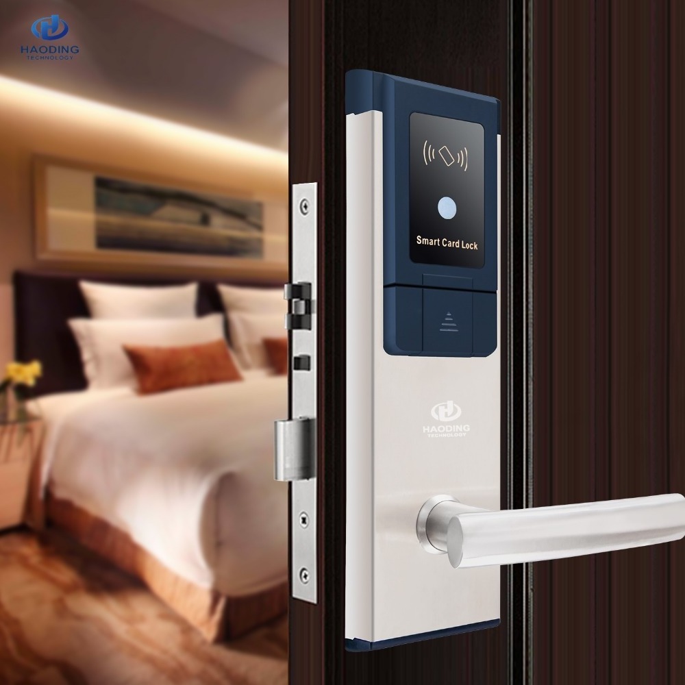 Best Selling Stainless Steel Smart Hotel Card Door Lock with Free Door Lock Management System Software