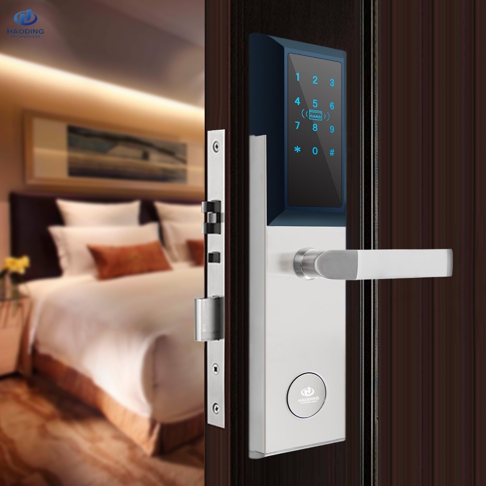 Silver Keyless Interior Door Locks Smart Handle Password Digital Lock Safe