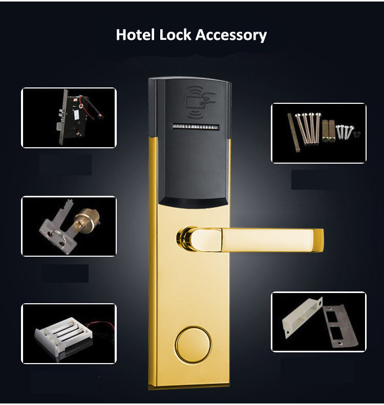 Best Security Popular Electronic Keyless Swipe Key Card RFID Hotel Door Lock with Management Software