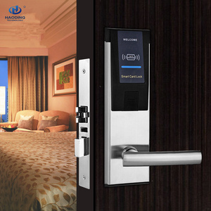 Free system 304 stainless steel swipe M1 T57 smart card hotel rf smart key card door lock with software