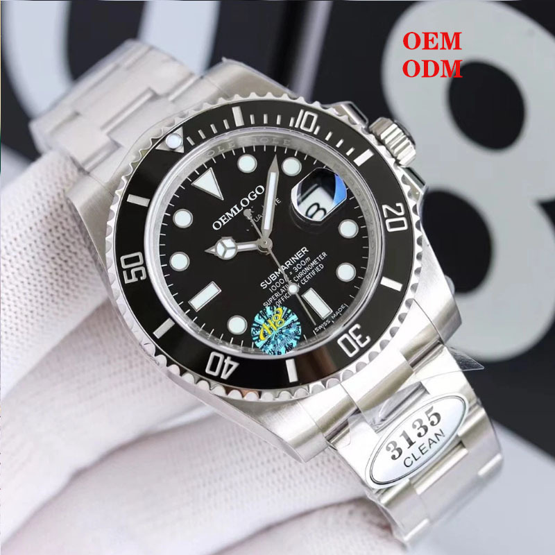 Hot Selling Men is Cleaning Factory 3135 Movement Submarine 904L Stainless Steel Strap Waterproof Men is Mechanical Watch