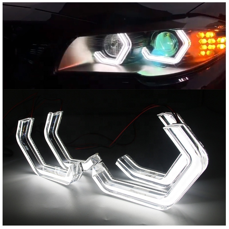 HYML Newest dual color Concept M4 Style Iconic car LED Angel Eyes halo rings led headlight