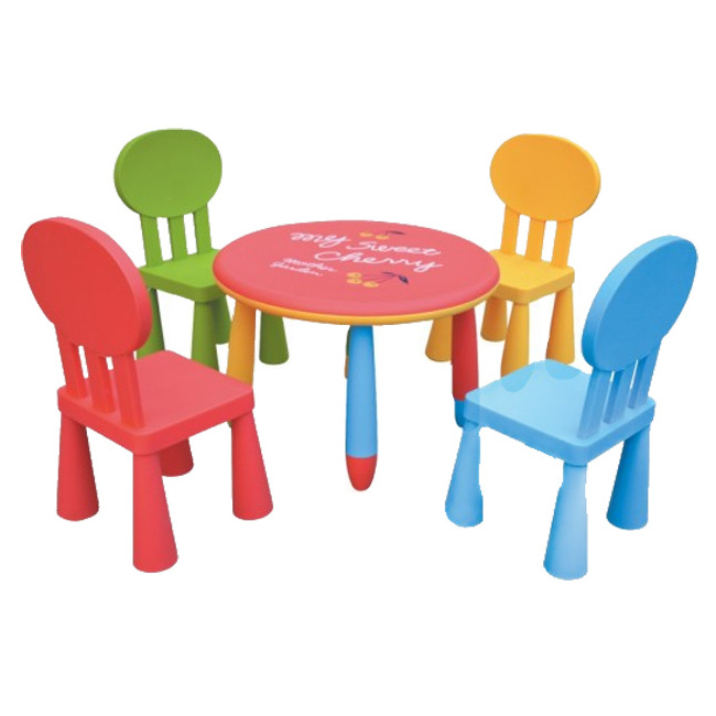 Adjustable Kindergarten  Learning Party Kids Playing Plastic Round Tables Chairs set school Study Daycare Furniture Kids Table