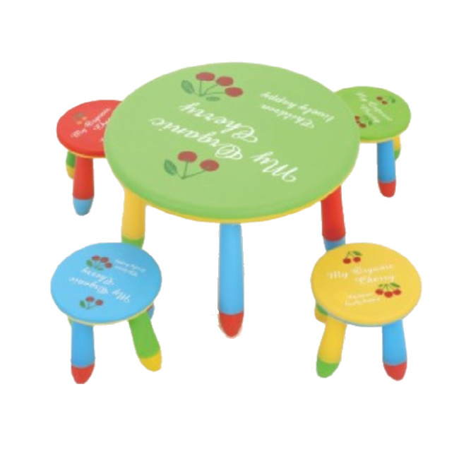 Adjustable Kindergarten  Learning Party Kids Playing Plastic Round Tables Chairs set school Study Daycare Furniture Kids Table