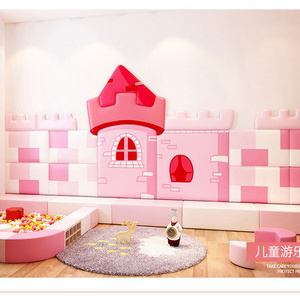 New Arrival Kids Bedroom Safety Wall Padding Pink Castle Anti Collison Wall Pads for Kids Sensory Room