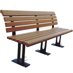 Composite Furniture Patio Backrest Armrest Stainless Steel Legs Plastic Soild Wood Slat Street Park Outdoor Garden Bench