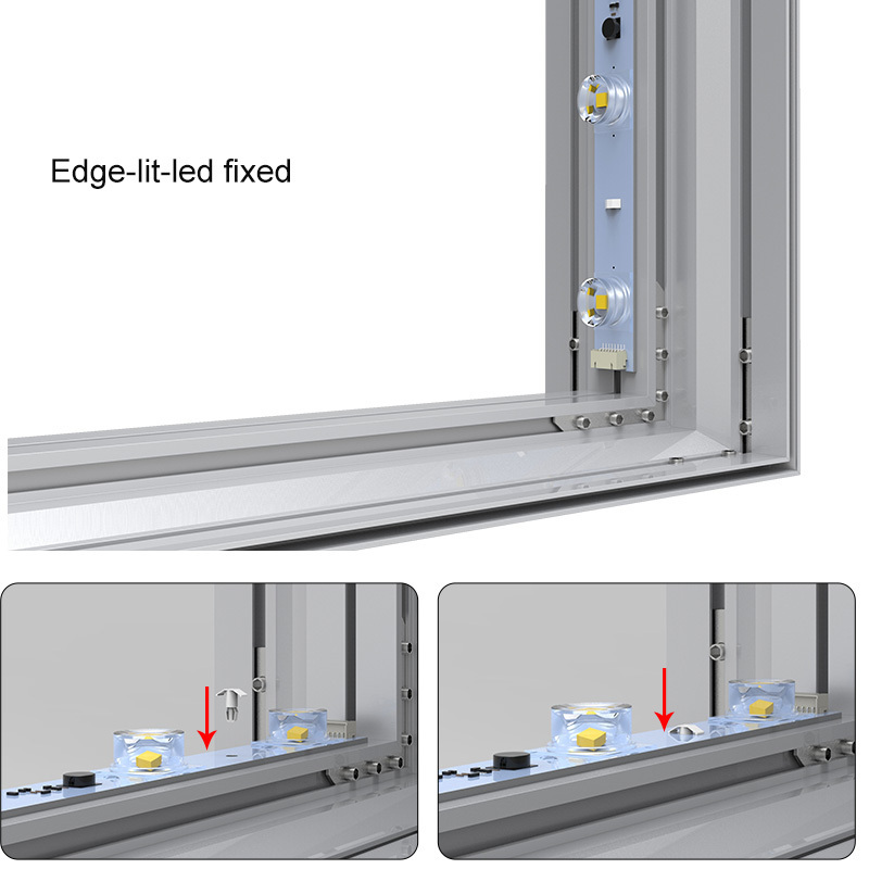 smd 3535 led strip aluminium textile frame double sided light box trade show