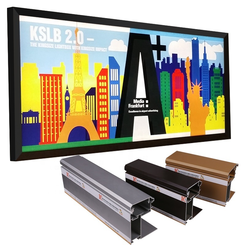 Biggest size outdoor displays 3mm wall thickness aluminum extrusion snap frame banner outdoor light box