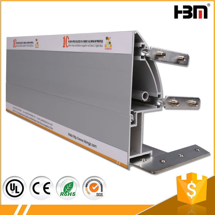 subway display fabric frame 120mm side-snap extruded aluminum profile for outdoor light box