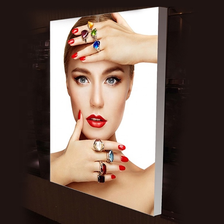 40mm thickness single side frame led backlit fabric banner textile display advertising light box