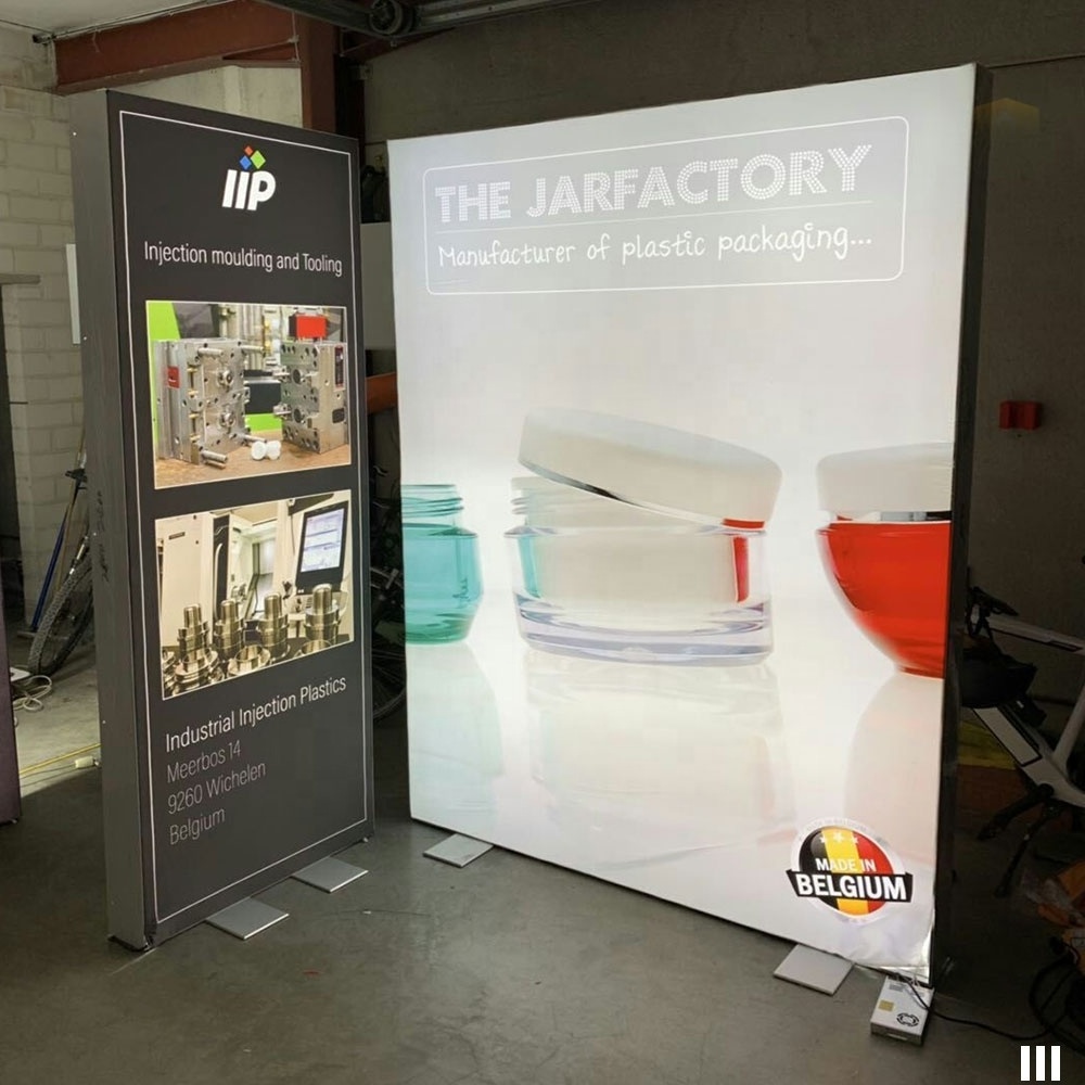 Exhibition background wall aluminium frame led light box frame, shadow box aluminium frame double side light box profile