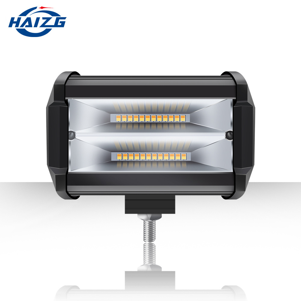 HAIZG Super brightness work led light 72w 120w auto LED light bar double color combo beam 12V-24V good quality led light bars