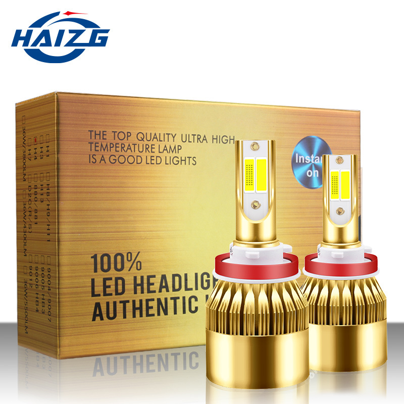 HAIZG High power led headlight bulb h1 h4 h7 dual color 3000K 6000K super bright led headlight H1