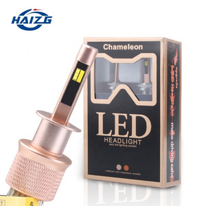 Dual Color Led Headlight 80W 3000K 6000k 5500lm Light Led Car Bulb H4 H7 Dual Color Car LED Headlight