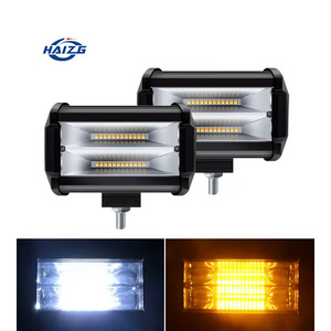 HAIZG Super brightness work led light 72w 120w auto LED light bar double color combo beam 12V-24V good quality led light bars