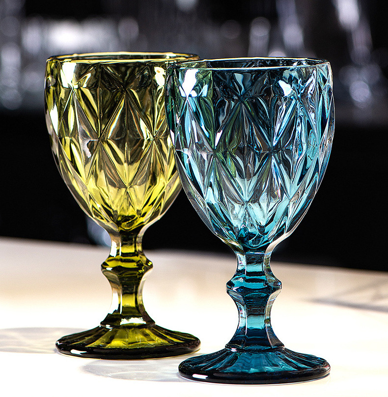 Wholesale Customized Color Wine Glass Water Goblet Colored Glassware