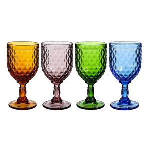 Wholesale Customized Color Wine Glass Water Goblet Colored Glassware