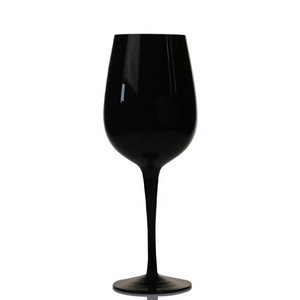 Wholesale Custom Logo 300ml  Colored Champagne Flute Goblet Black Wine Glasses