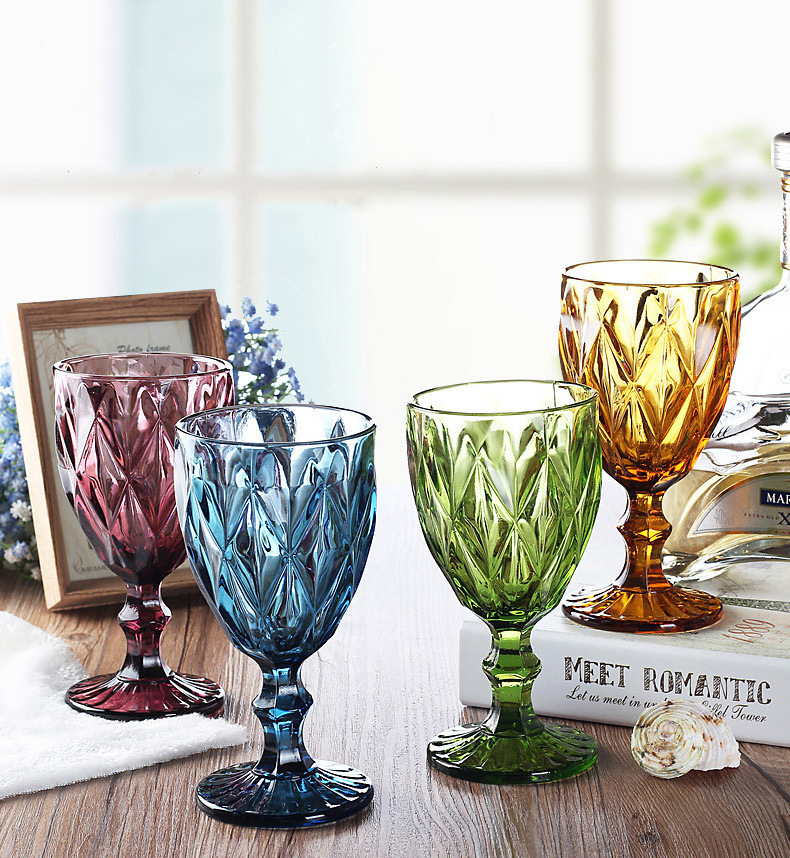 Wholesale Customized Color Wine Glass Water Goblet Colored Glassware