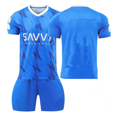 Wholesale Club Team Soccer Sports Jersey For Kids Men Football Practice Jerseys Blue And White Soccer Uniforms