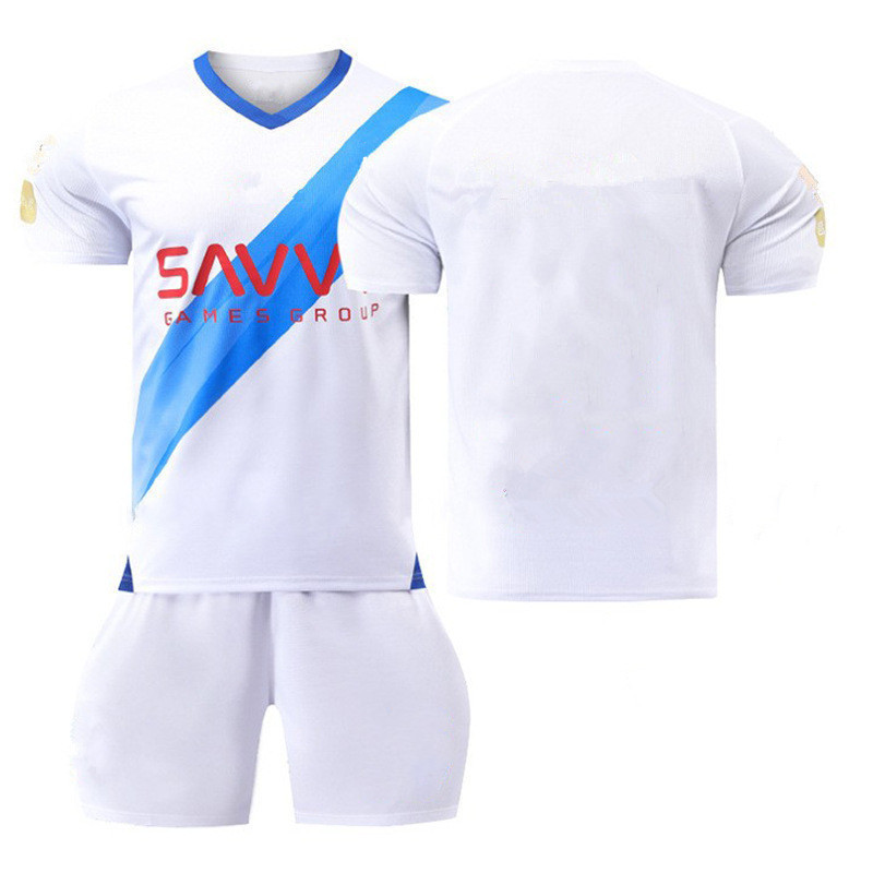 Wholesale Club Team Soccer Sports Jersey For Kids Men Football Practice Jerseys Blue And White Soccer Uniforms