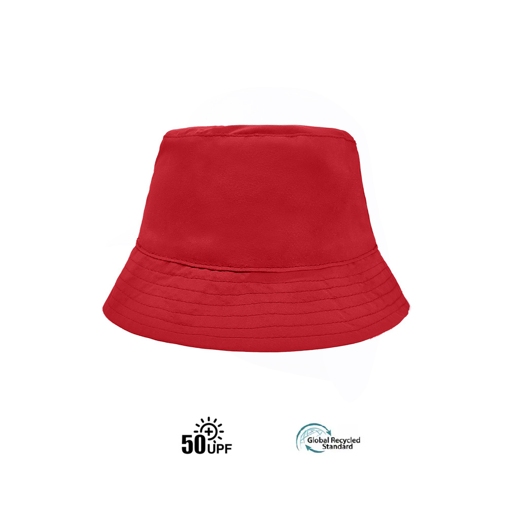 GRS Recycled Fabric Embroidery Logo Design Plain 100% Polyester Blank Bucket Hat Fit For Children