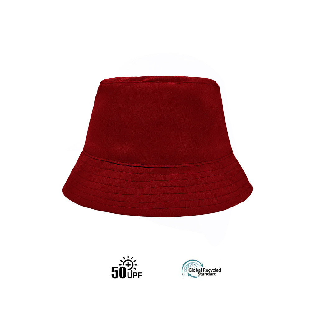 GRS Recycled Fabric Embroidery Logo Design Plain 100% Polyester Blank Bucket Hat Fit For Children