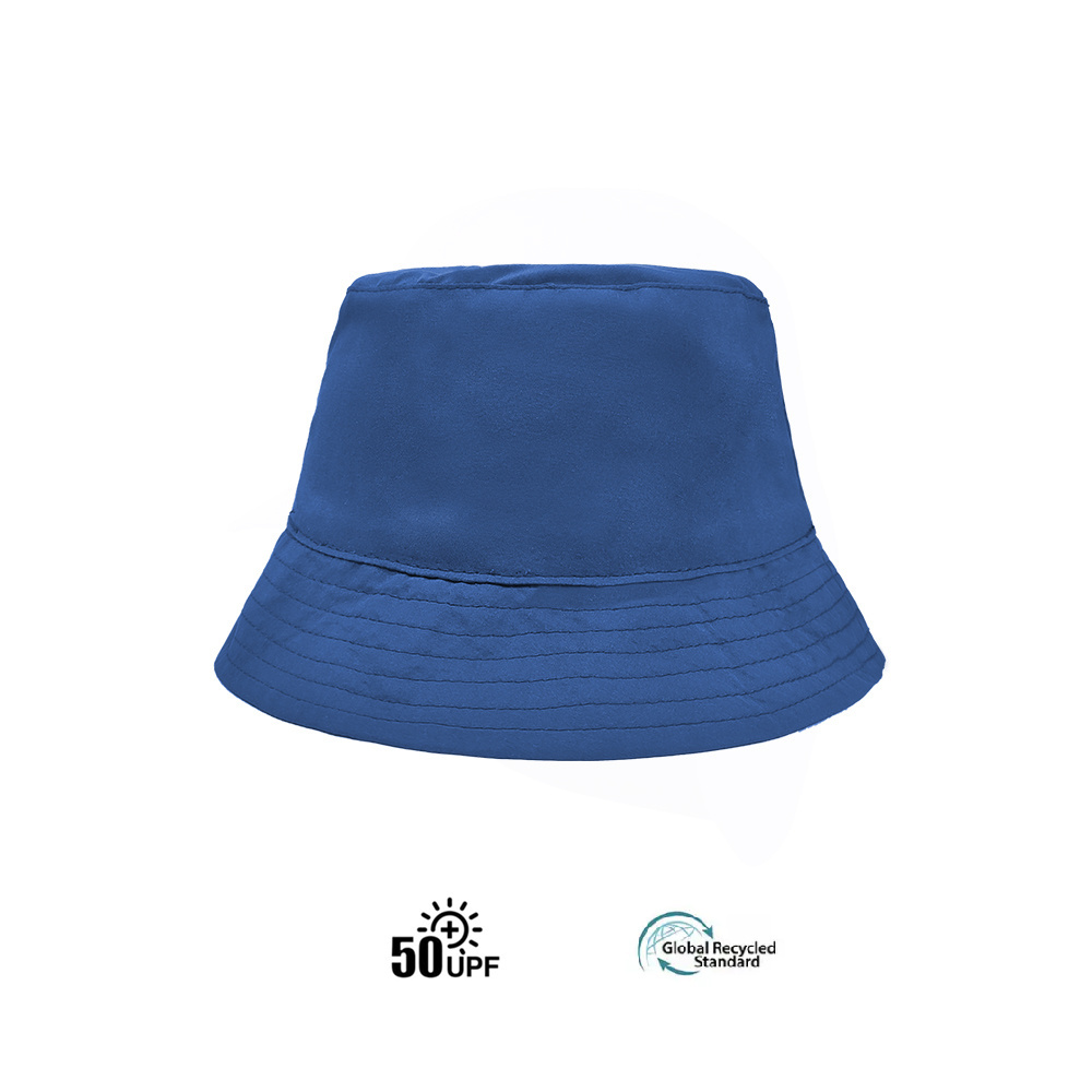 GRS Recycled Fabric Embroidery Logo Design Plain 100% Polyester Blank Bucket Hat Fit For Children