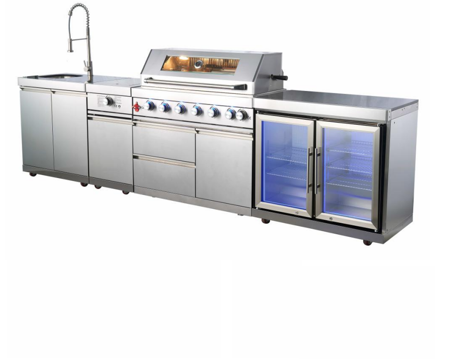 Outdoor grill kitchen bbq island outdoor kitchen grill with fridge ...