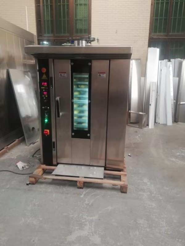 Commercial rotary oven price automatic rotary oven for bakery with trolley electric rotary oven 16 tray