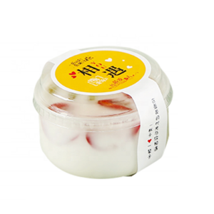 Wholesale transparent bakery round plastic cup 100ml cake box fruit pudding ice cream container with cover dessert cups