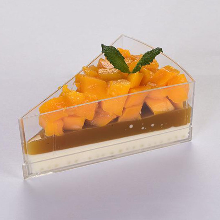 Custom Disposable Triangle Dessert Food Plastic Cake Box