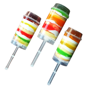 Confetti Poppers Clear Sticks Cake Pops Shooter Plastic Round Shape Push Cake Pop Sticks with Lids