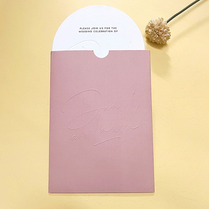 Luxury Classic Embossed business paper card Letterpress Wedding Invitation card