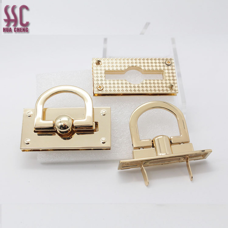 metal push lock,handbag push lock decorative lock,bag accessory metal lock for bag