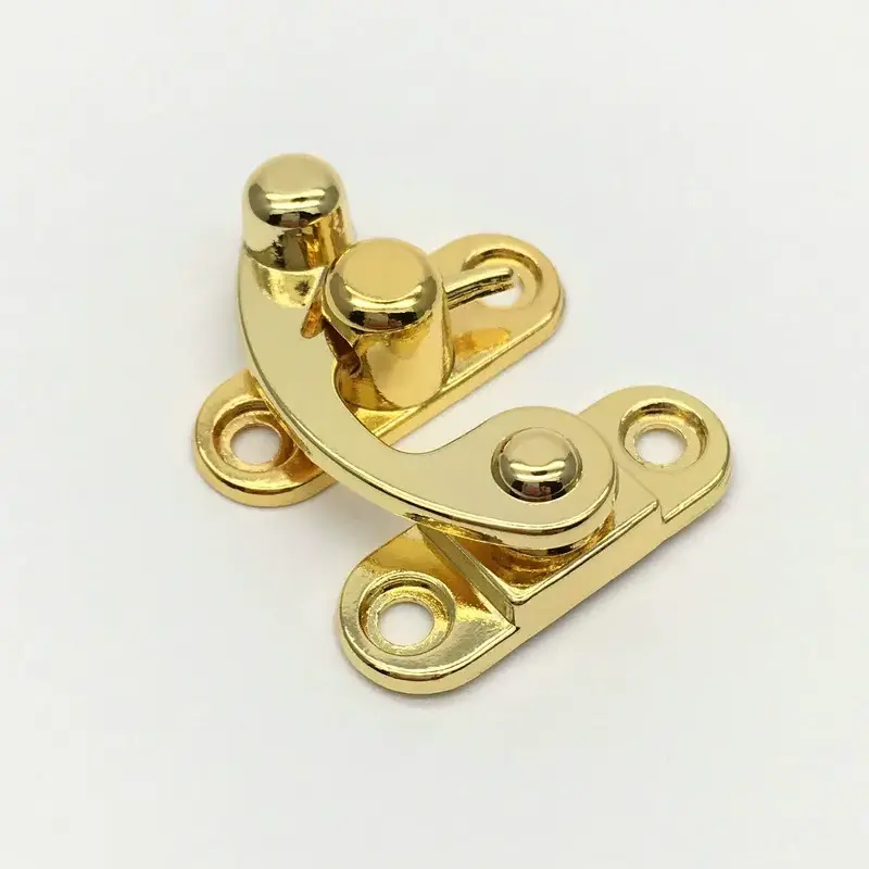 Oxhorn shape high quality vintage catch jewelry box latch box zinc alloy swing hook latch clasps box lock