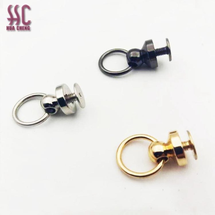 Factory price Nipple Nail Buckles with Screws Copper Bag Rivet for Bags Handbag Round Head Studs Screw Rings Buckle