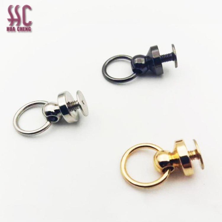 Factory price Nipple Nail Buckles with Screws Copper Bag Rivet for Bags Handbag Round Head Studs Screw Rings Buckle