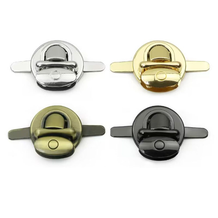 Wholesale Metal Push and Turn Lock Logo Color Custom Closures Bag Twist Locks Custom Design Press Handbag Lock Hardware for wall