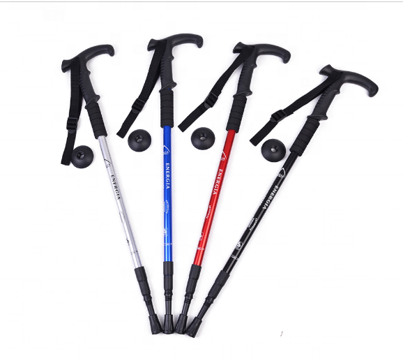 Outdoor sports mountaineering poles telescopic folding cane hiking climbing cane stick  walking staff outdoor equipment