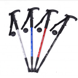 Outdoor sports mountaineering poles telescopic folding cane hiking climbing cane stick  walking staff outdoor equipment