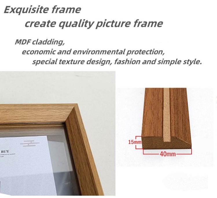 Double Sided Glass Picture Floating Photo Frame Transparent Wooden Art and Acrylic Wood Packing Outer Material Frame