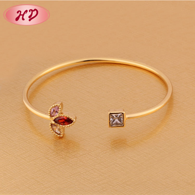 Brass Supplier Wholesale Gold Plated Bangle Gifts 18K Gold Saudi Arabia Jewelry Bangle For Women