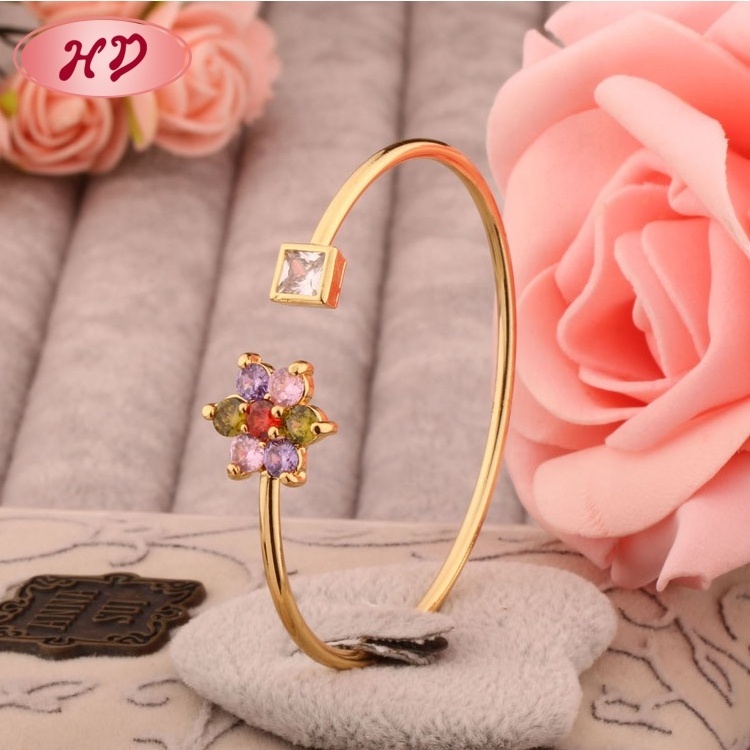 Brass Supplier Wholesale Gold Plated Bangle Gifts 18K Gold Saudi Arabia Jewelry Bangle For Women