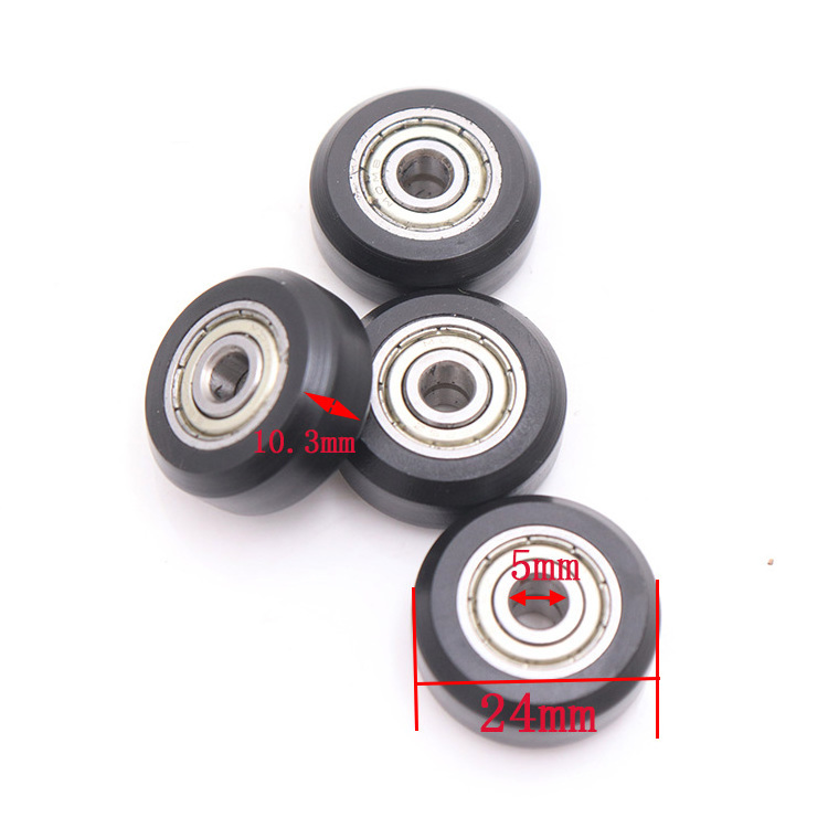 5*24*10mm POM PU roller wheel 625 small plastic nylon cabinet wardrobe sliding door roller door & window rollers