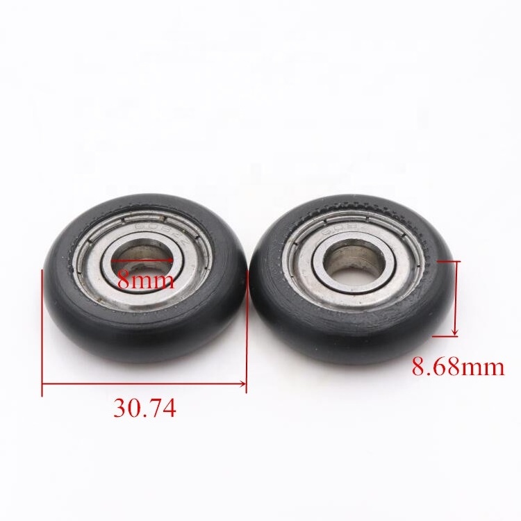 Custom rowing machine 5mm small nylon wheel plastic wheel pulley for silding door roller wheel